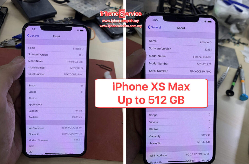 iPhone XS Max upgrade storage 512