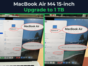 MacBook Air 15-inch M4 Upgrade Storage SSD to 1TB