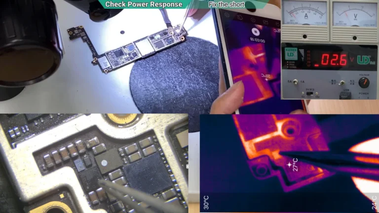 Backlight IC shown the heat from thermal camera when we were injecting voltage