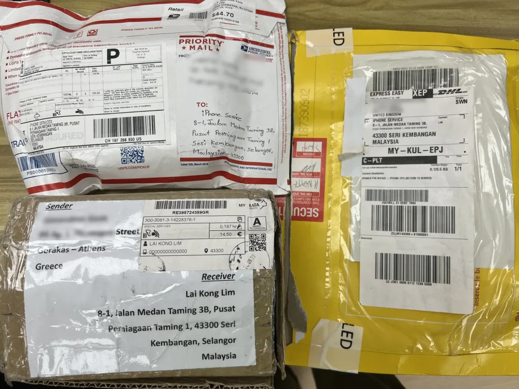 Shipping iPhone logic board for data recovery to Malaysia iPhone Service