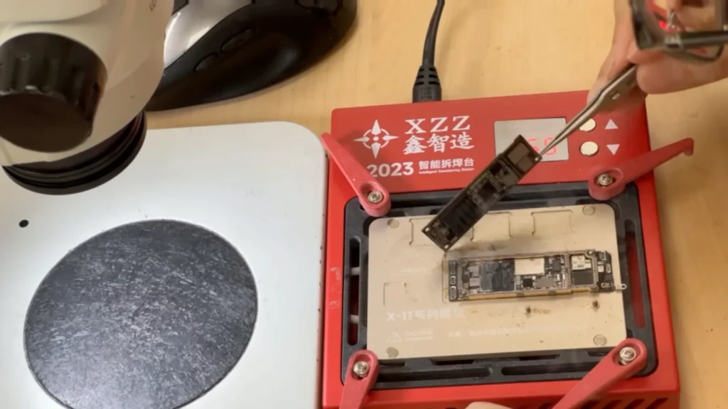 iPhone 11 CPU board and radio board separated for motherboard diagnosis