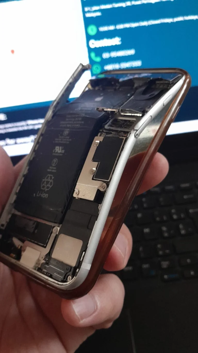 Severely bent iPhone submitted for data recovery after major physical damage